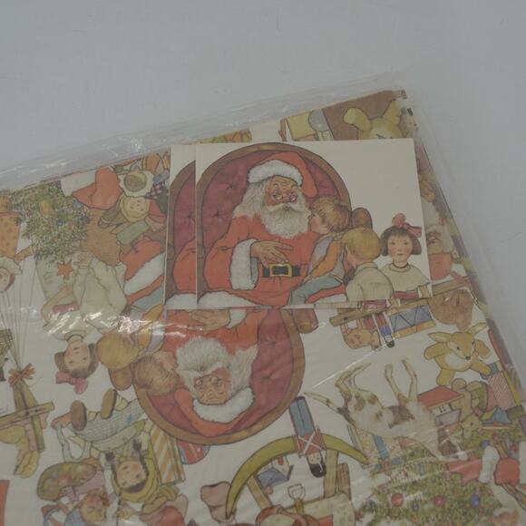 4 Lot Christmas Wraps-Up Santa's Workshop 2 24"x30" Sheets - Picture 9 of 16